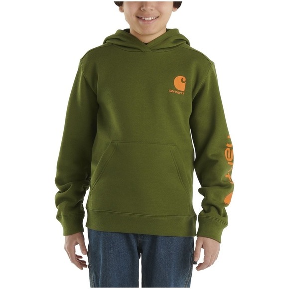 Carhartt Other - Carhartt Kids Olive Green Logo Graphic Hoodie Sweatshirt Size S 8-10